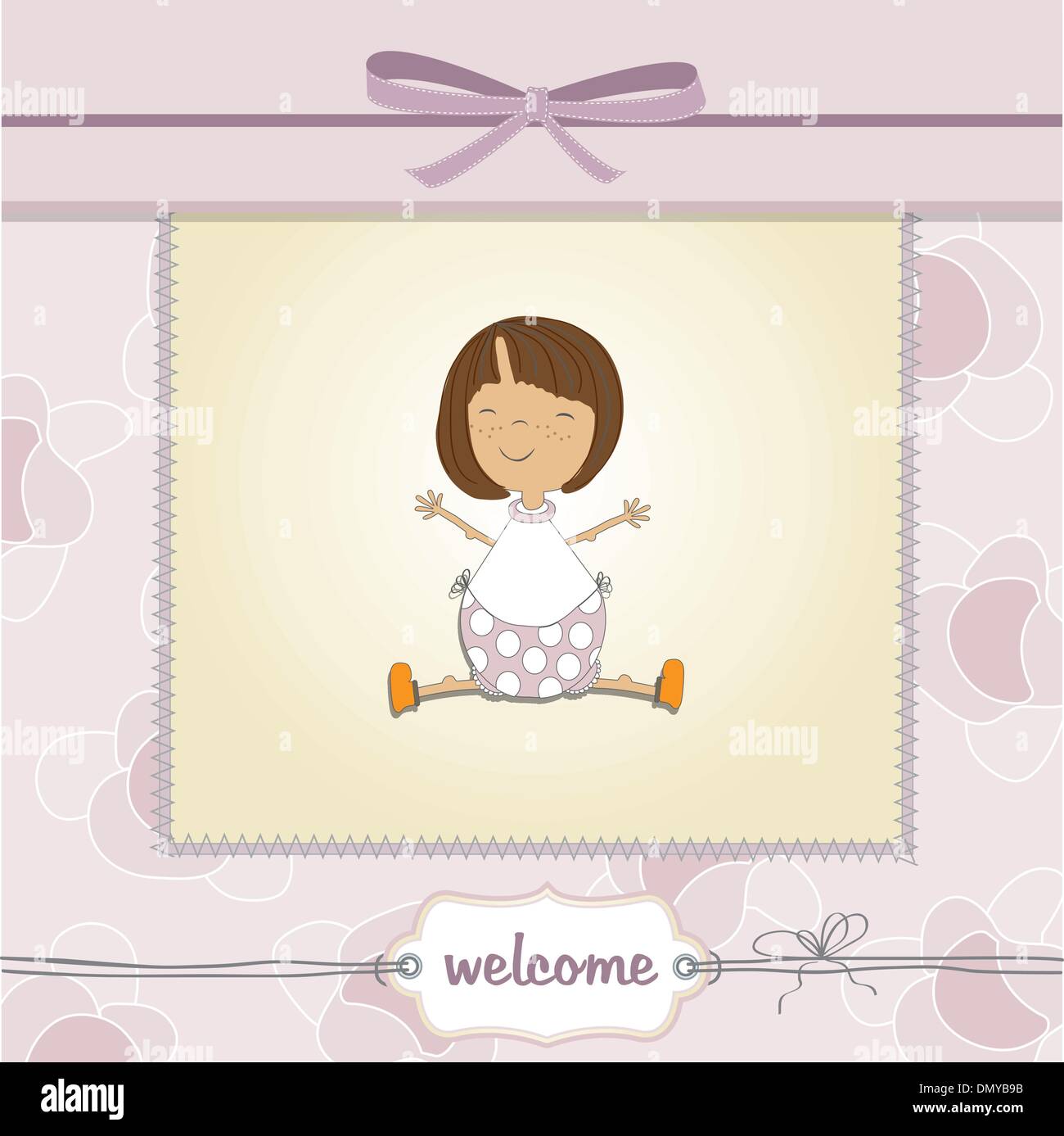 delicate baby girl shower card Stock Vector Image & Art - Alamy