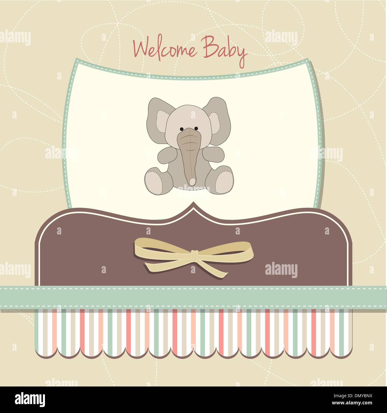 new baby card with elephant Stock Vector Image &amp; Art - Alamy