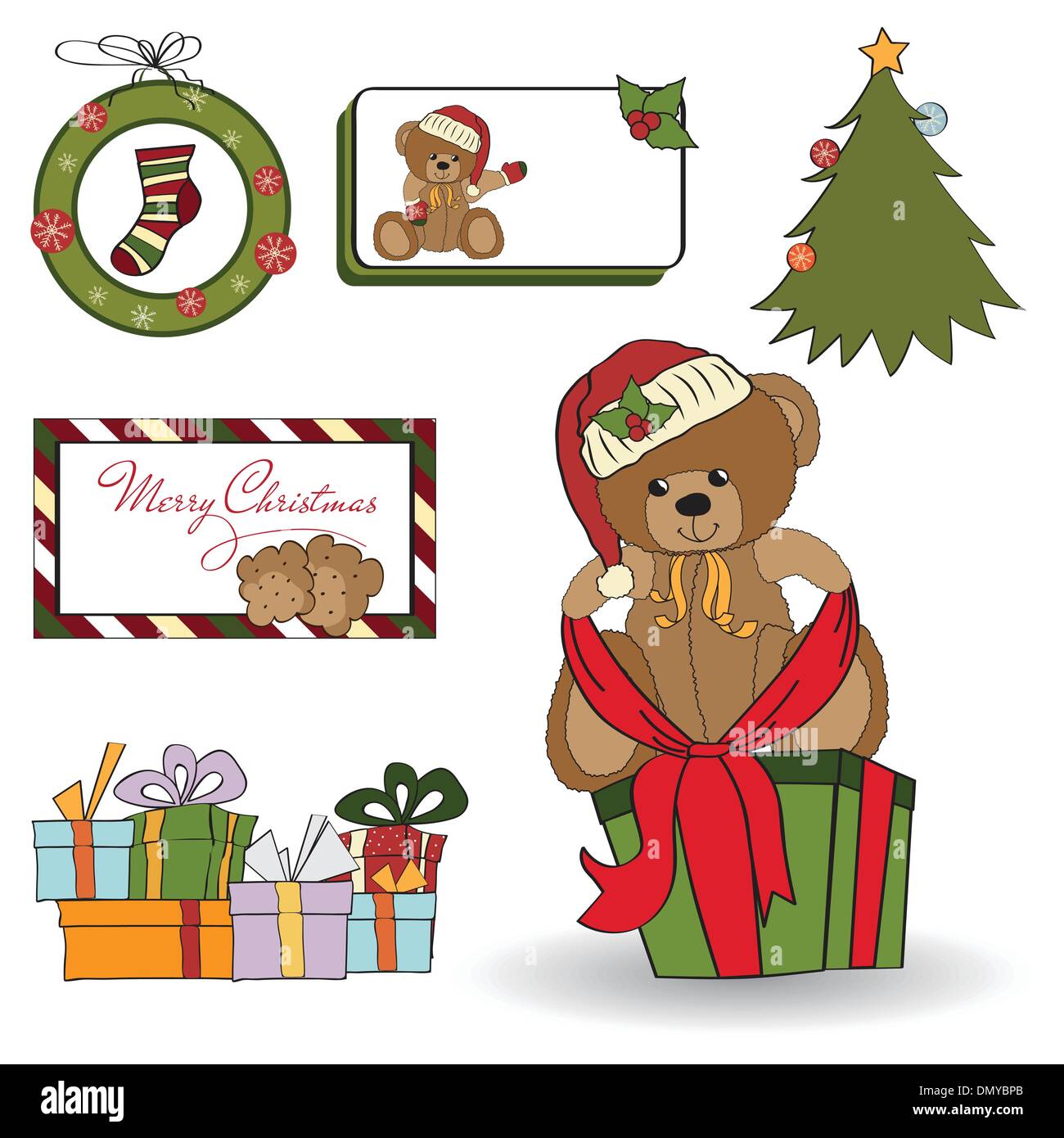 Christmas decoration elements set Stock Vector Image & Art - Alamy