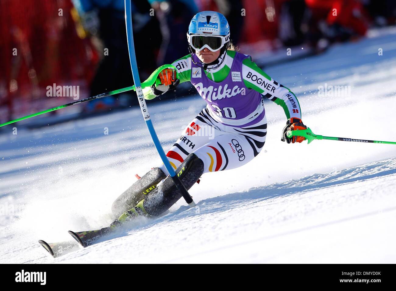Courchevel, France. 17th Dec, 2013. SKI ALPIN - FIS World Cup Slalom for women. Barbara Wirth (GER). Credit:  Action Plus Sports/Alamy Live News Stock Photo