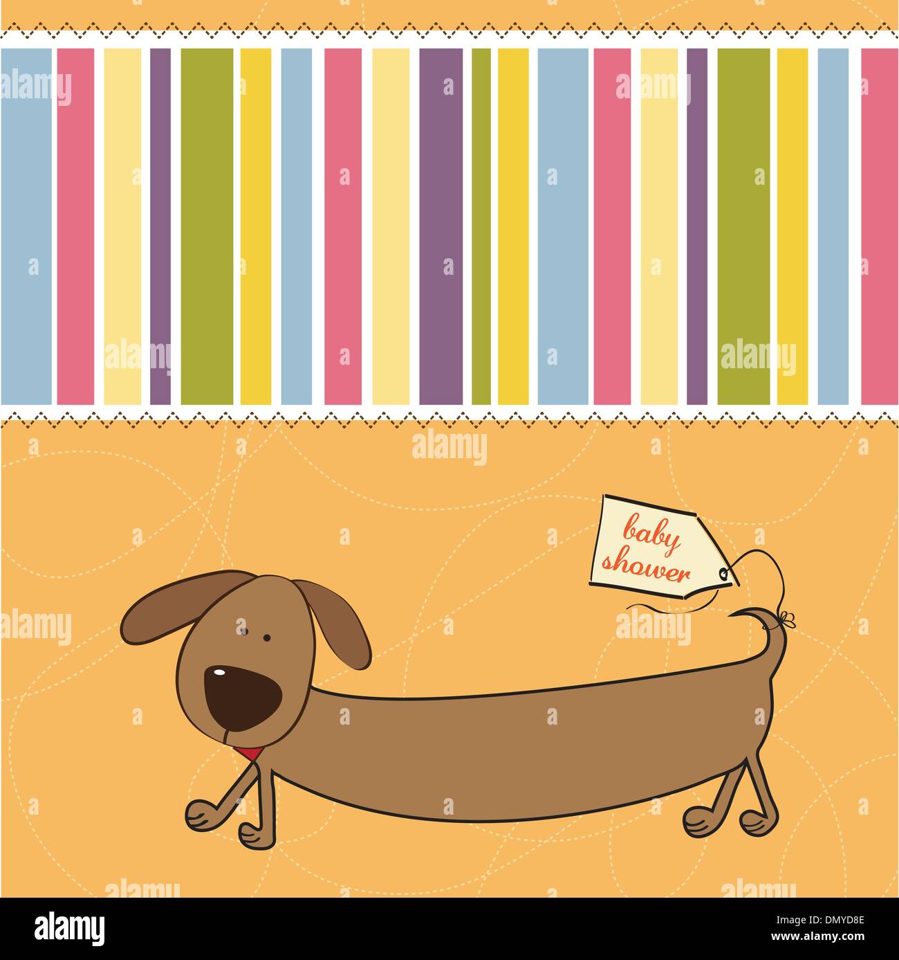 funny baby shower card with long dog Stock Vector Image & Art Alamy