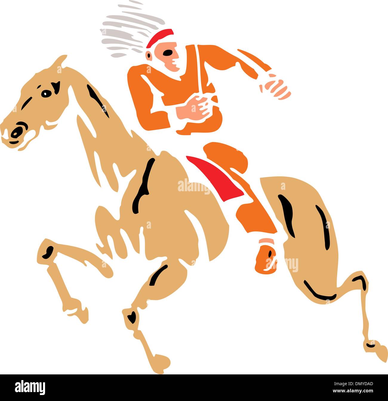 American Indian Riding Horse Bow And Arrow Stock Vector Image & Art - Alamy