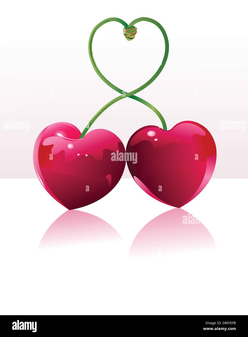 Cherry love place card Stock Vector