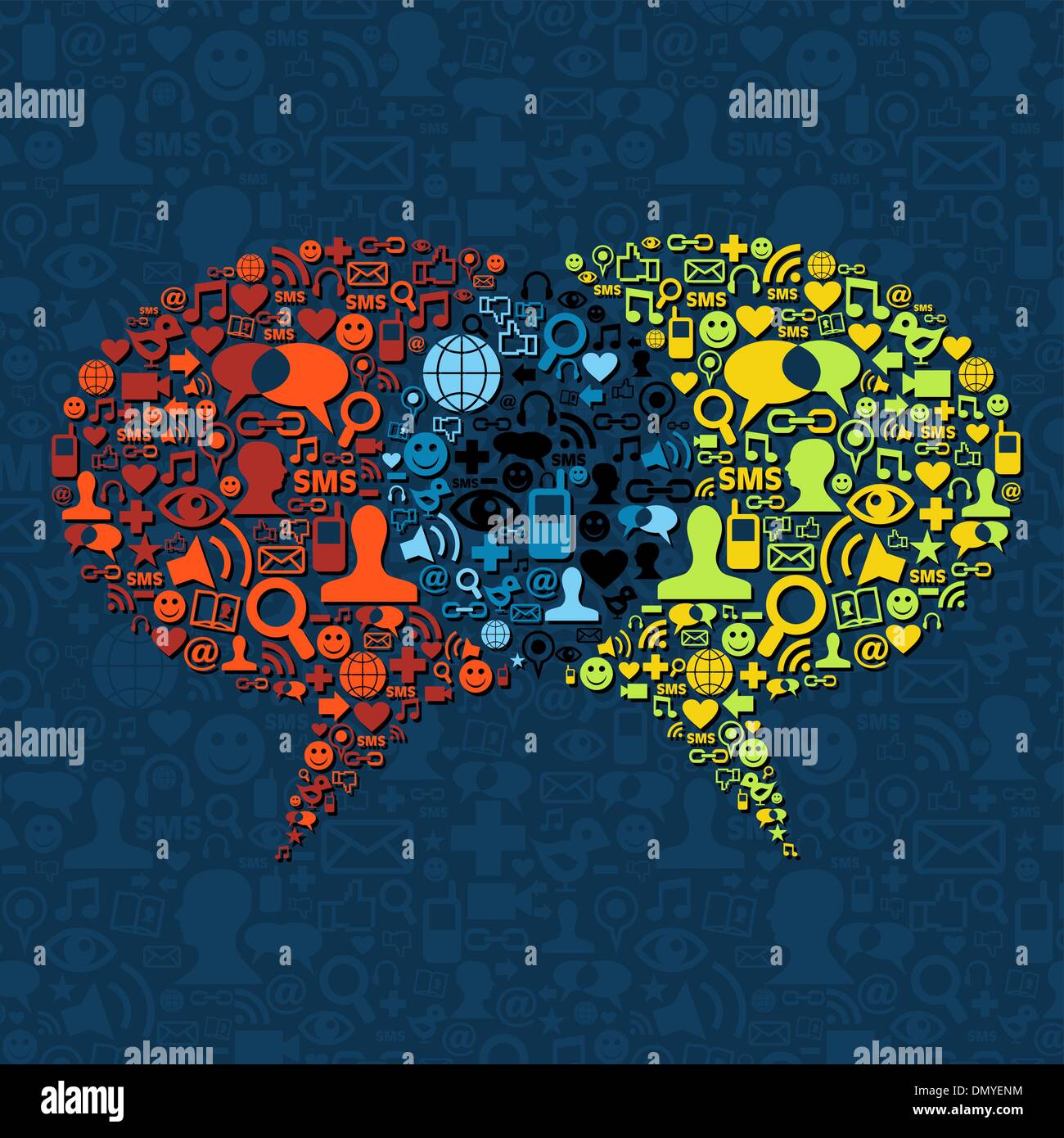 Social media speech bubble interaction Stock Vector Image & Art - Alamy