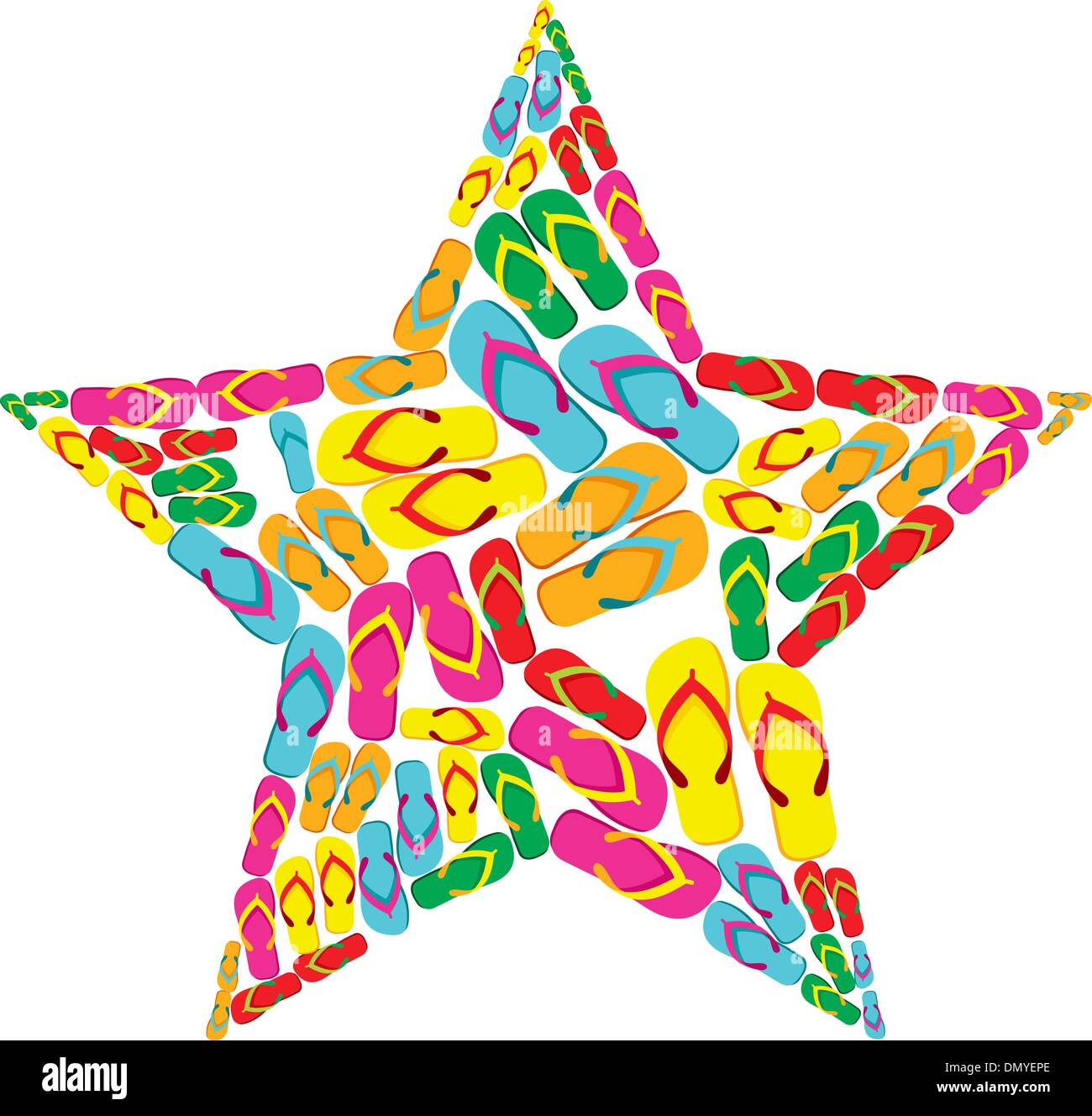 Summer flip flops in star shape Stock Vector Image & Art - Alamy