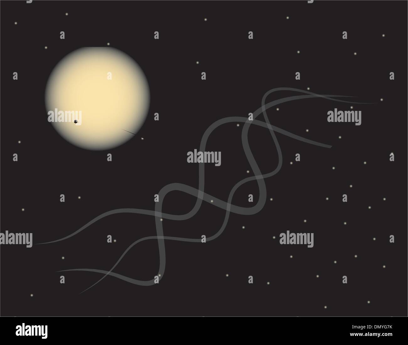 planet in deep space vacuum Stock Vector