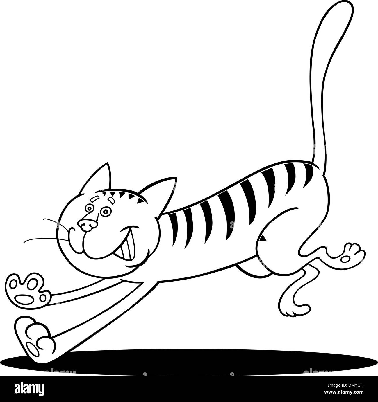 running cat for coloring Stock Vector Image & Art Alamy