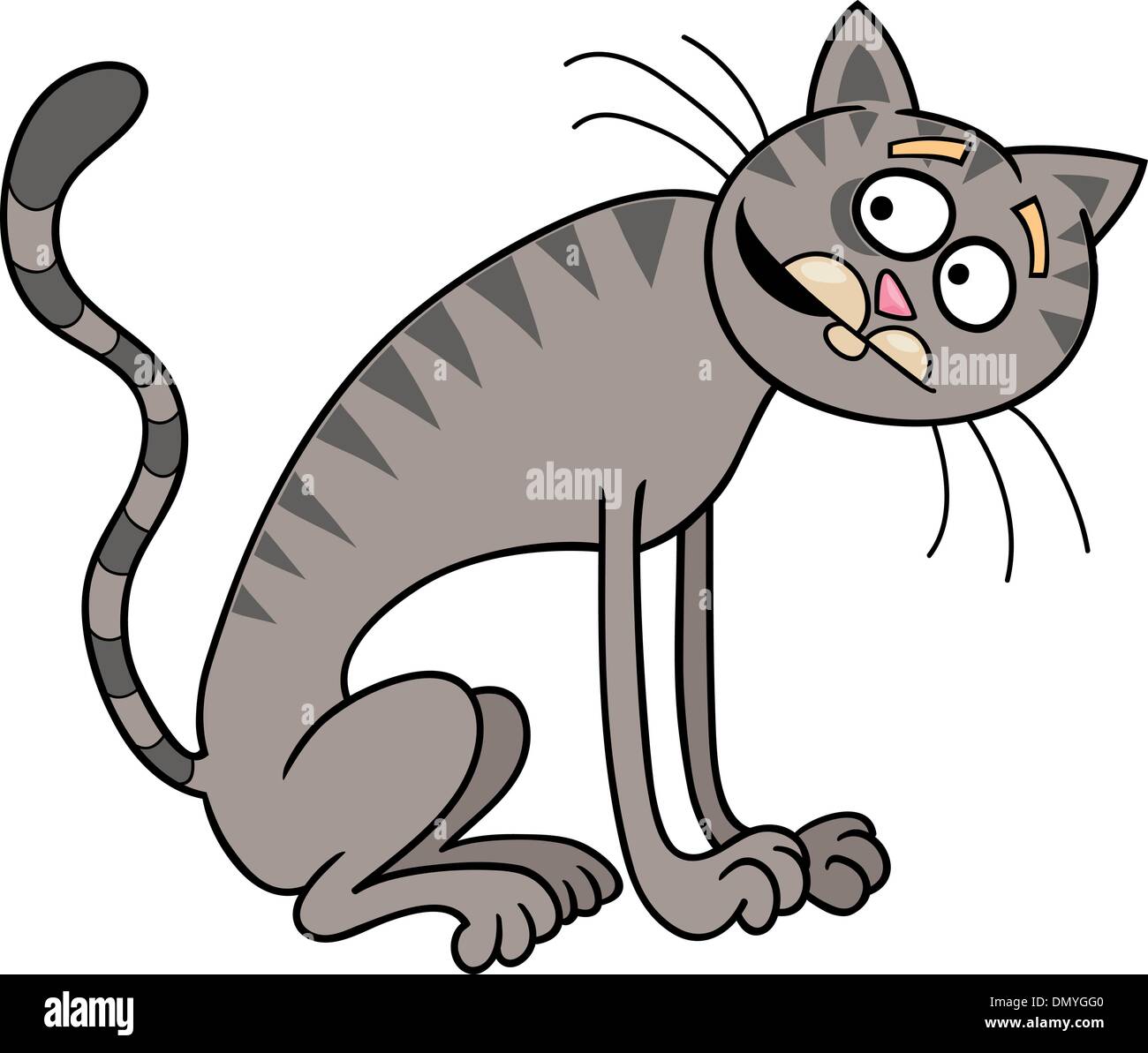 Thin Gray Tabby Cat Stock Vector Image Art Alamy