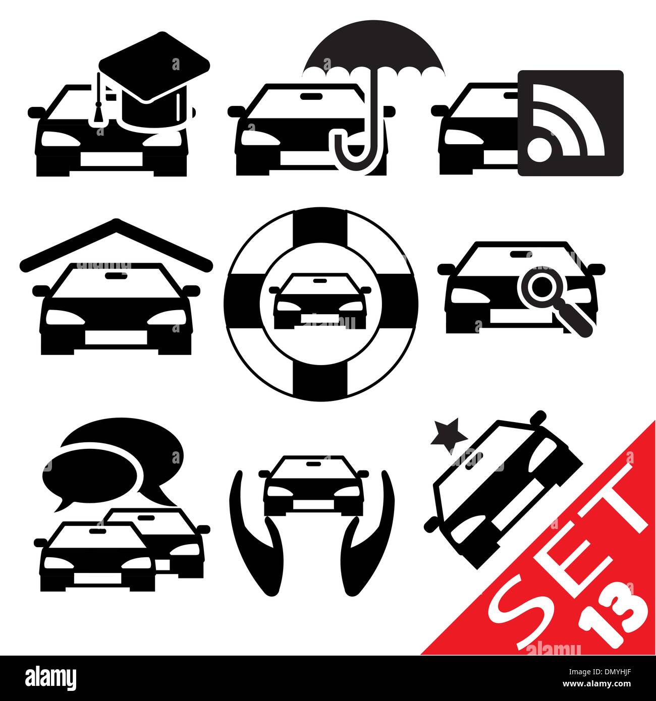 Car part icon set 13 Stock Vector