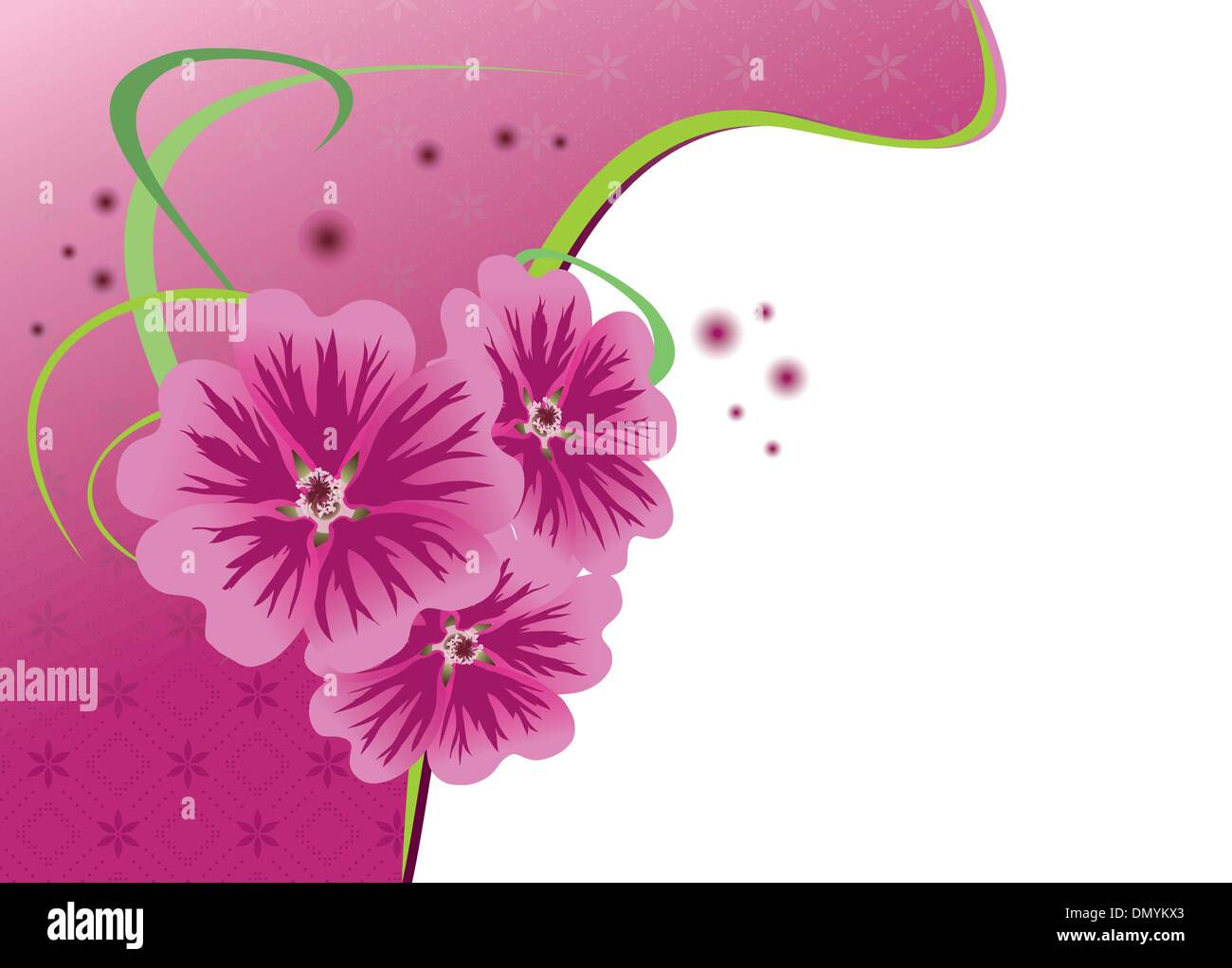 floral card with flowers malva - vector Stock Vector