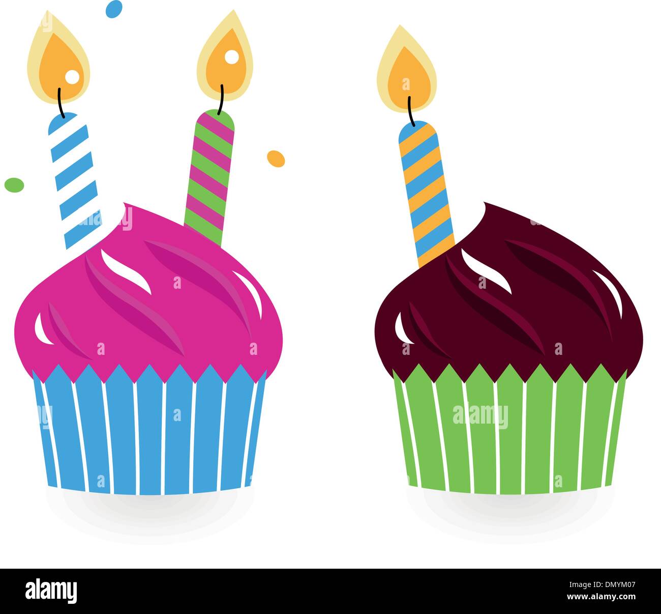 Birthday cakes collection isolated on white Stock Vector Image & Art ...
