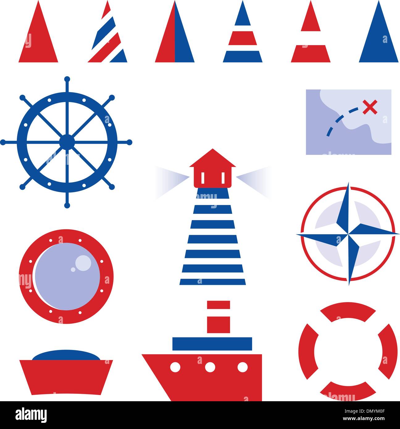 Sailor and sea icons isolated on white Stock Vector Image & Art - Alamy