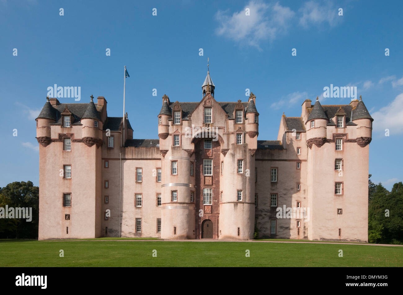 national trust for scotland fyvie castle in pink near turrif Stock Photo