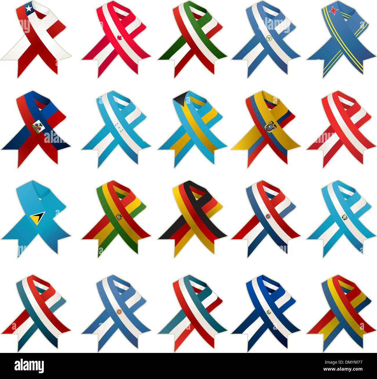 Country flag ribbons Stock Vector