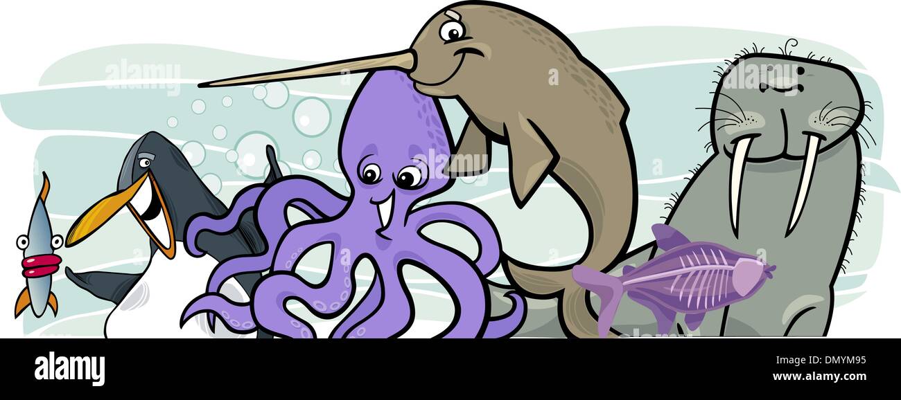 Cartoon sea life animals design Stock Vector Image & Art - Alamy