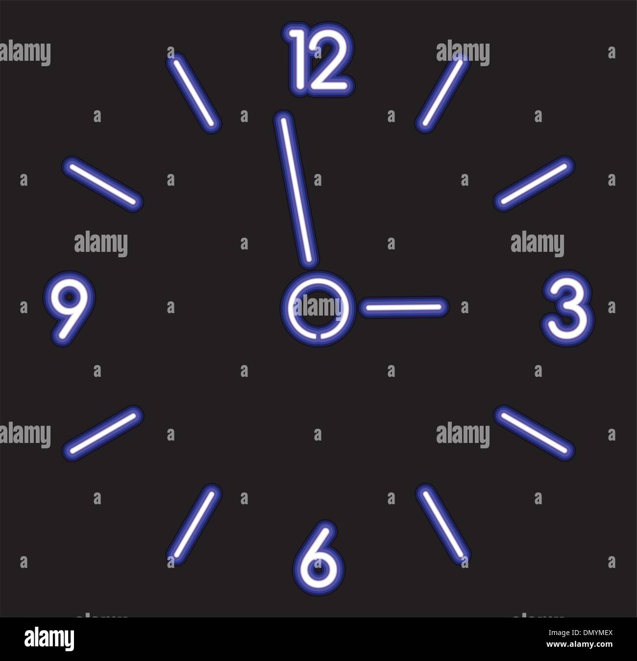 vector neon clock Stock Vector Image & Art Alamy