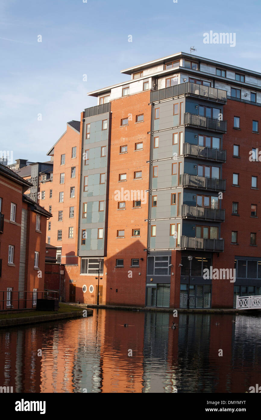 New apartment block by The Ashton Canal Piccadilly Village Manchester