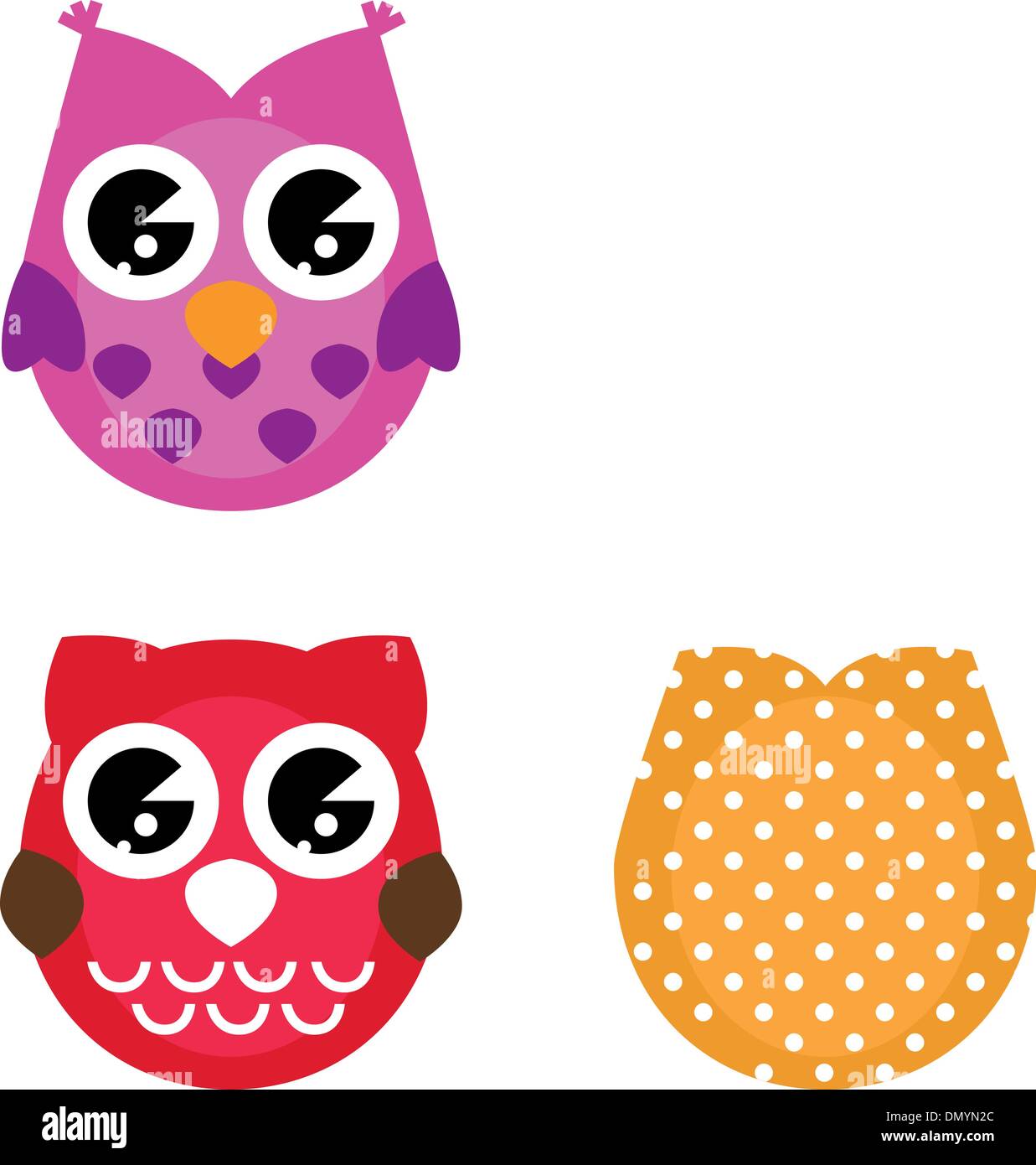 Vector cartoon owls set isolated on white Stock Vector Image & Art - Alamy