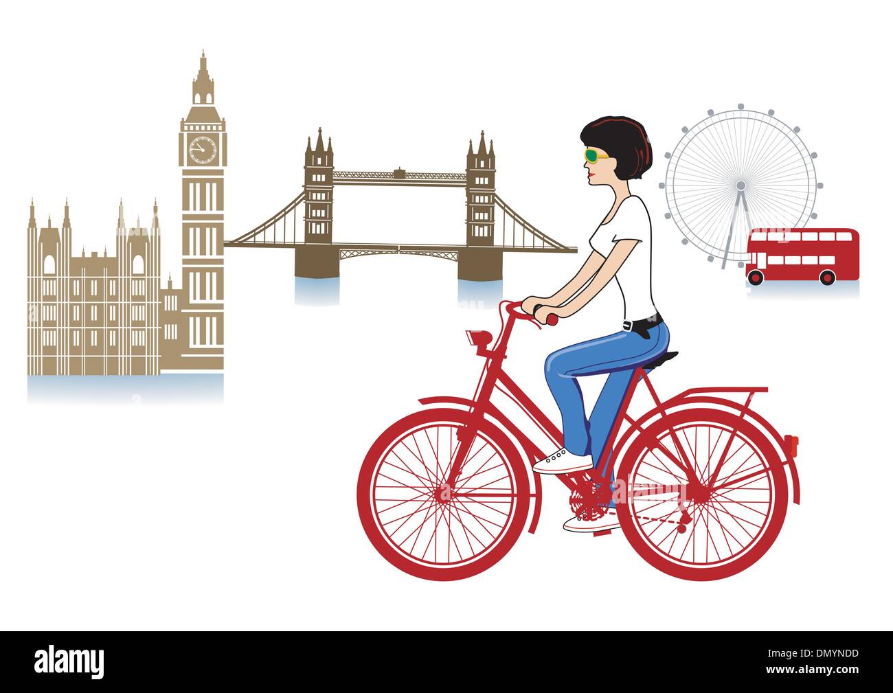 London on a bicycle Stock Vector