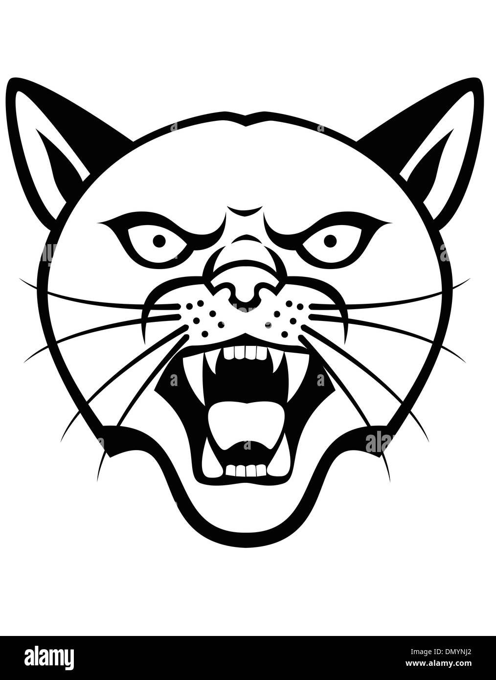 Panther head tattoo Stock Vector