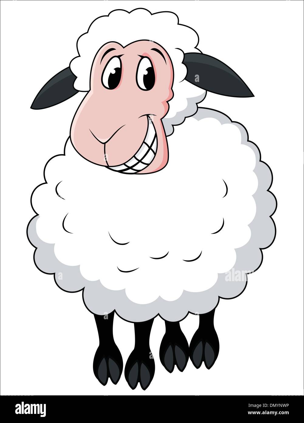 Smiling sheep cartoon Stock Vector