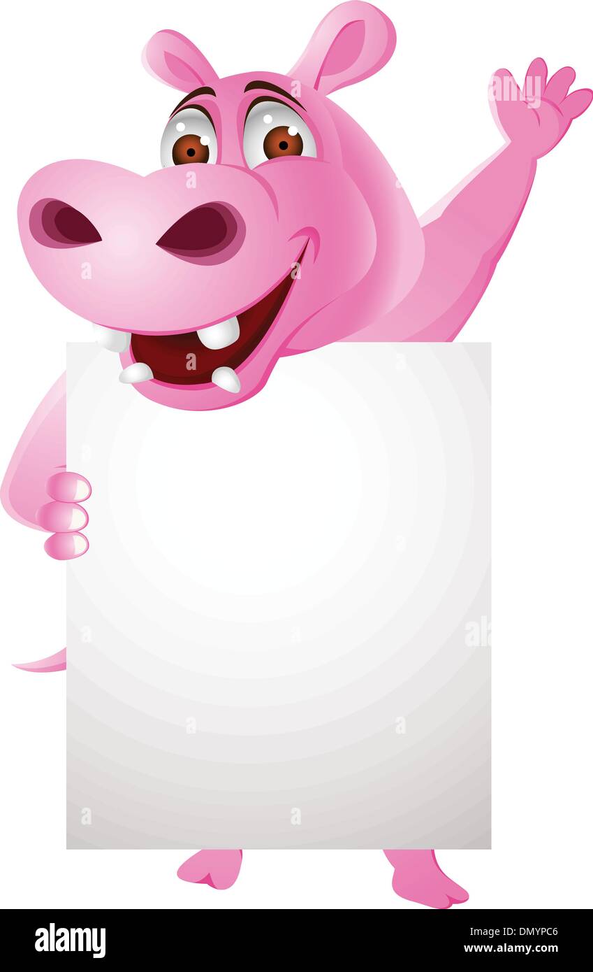 Hippo with blank sign Stock Vector Image &amp; Art - Alamy