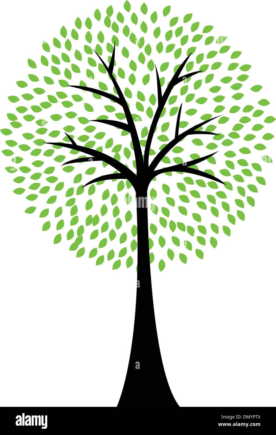Art tree silhouette isolated on white background Stock Vector Image ...