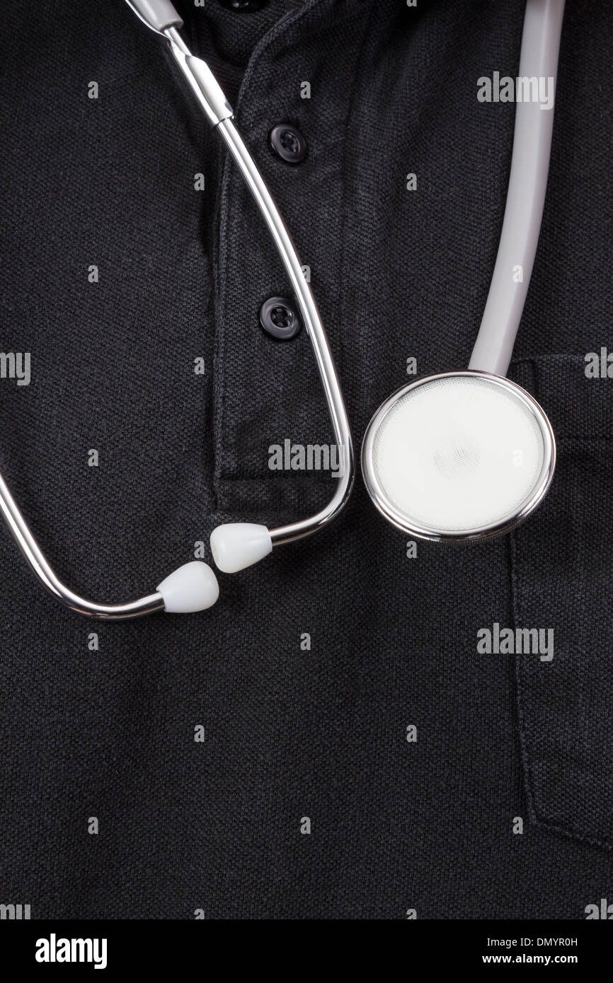 Doctor wearing stethoscope around his neck hires stock photography and