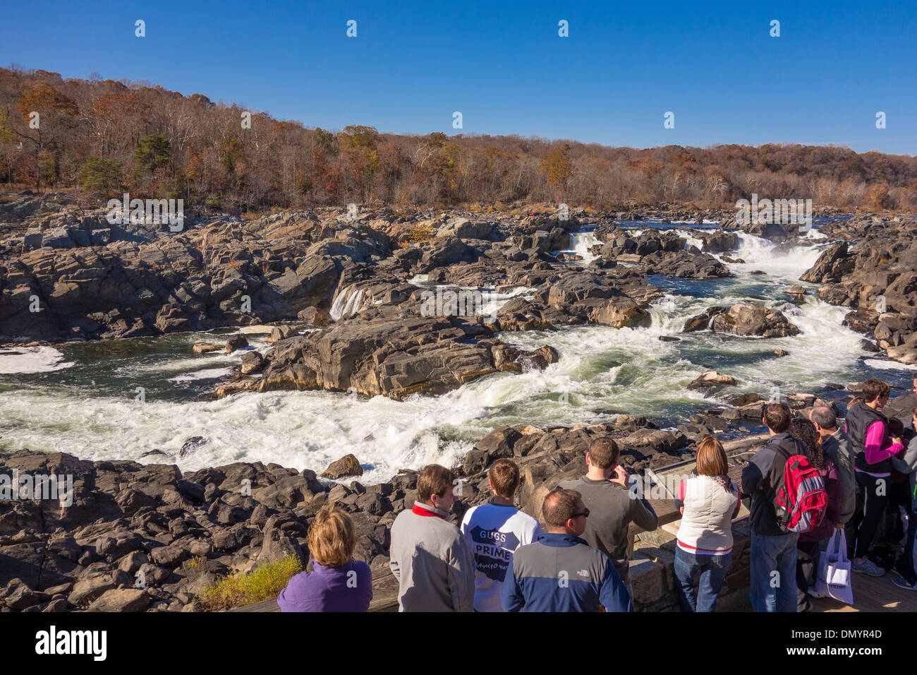 GREAT FALLS, MARYLAND, USA People at Great Falls Overlook on Potomac