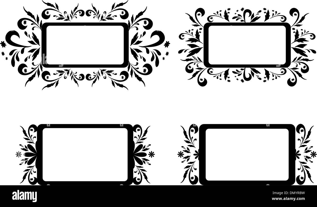Floral graphic silhouette hi-res stock photography and images - Alamy
