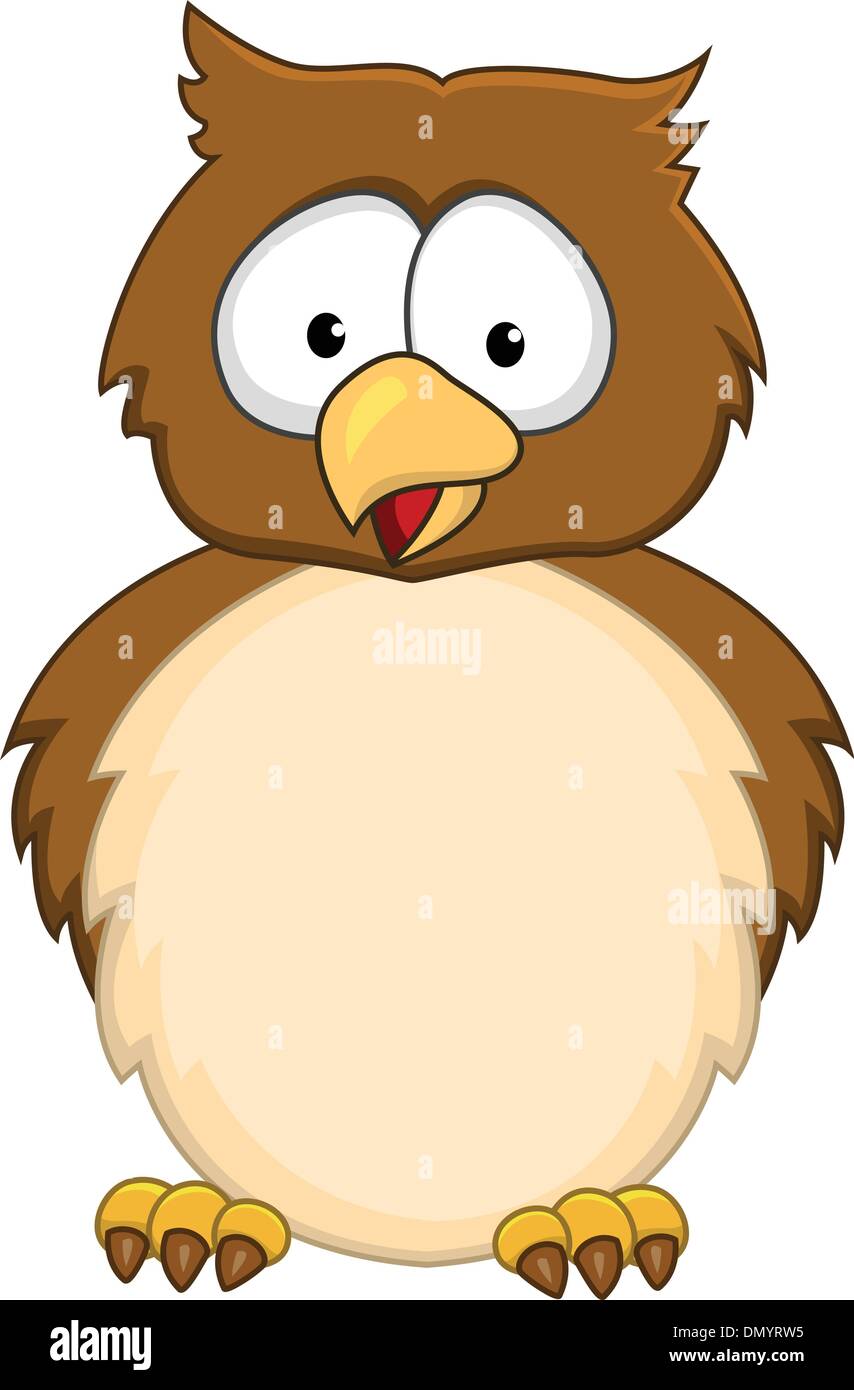 Funny owl cartoon Stock Vector