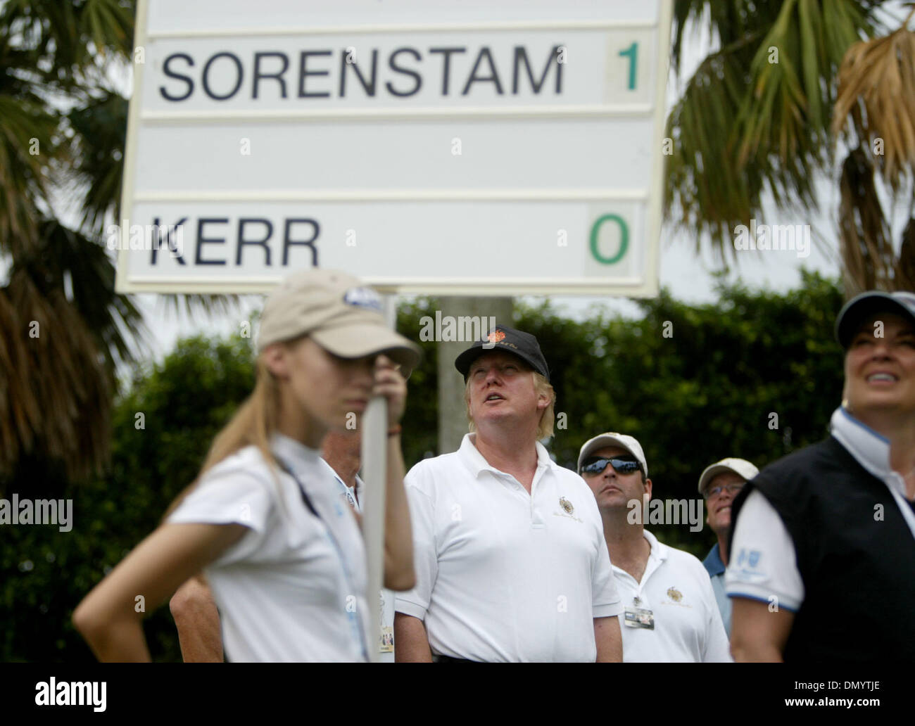 Nov 16, 2006; West Palm Beach, FL, USA; Donald Trump watches a ball hit
