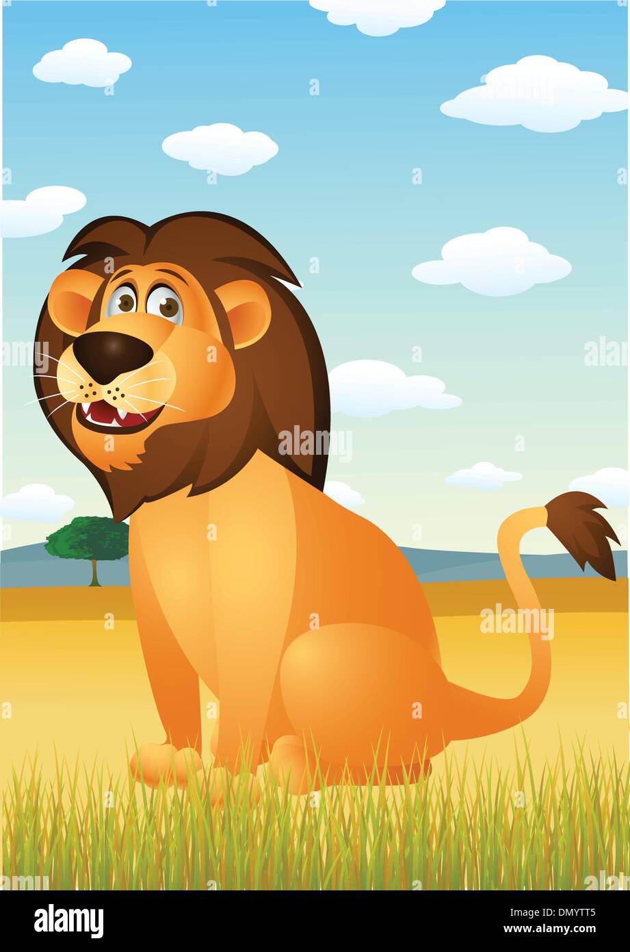Lion cartoon sitting Stock Vector Image & Art Alamy