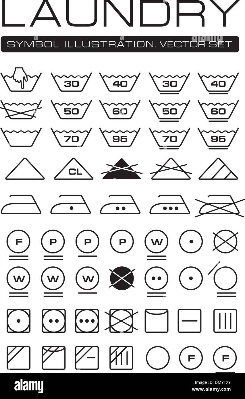 Laundry Symbols Collection Stock Vector Image & Art Alamy