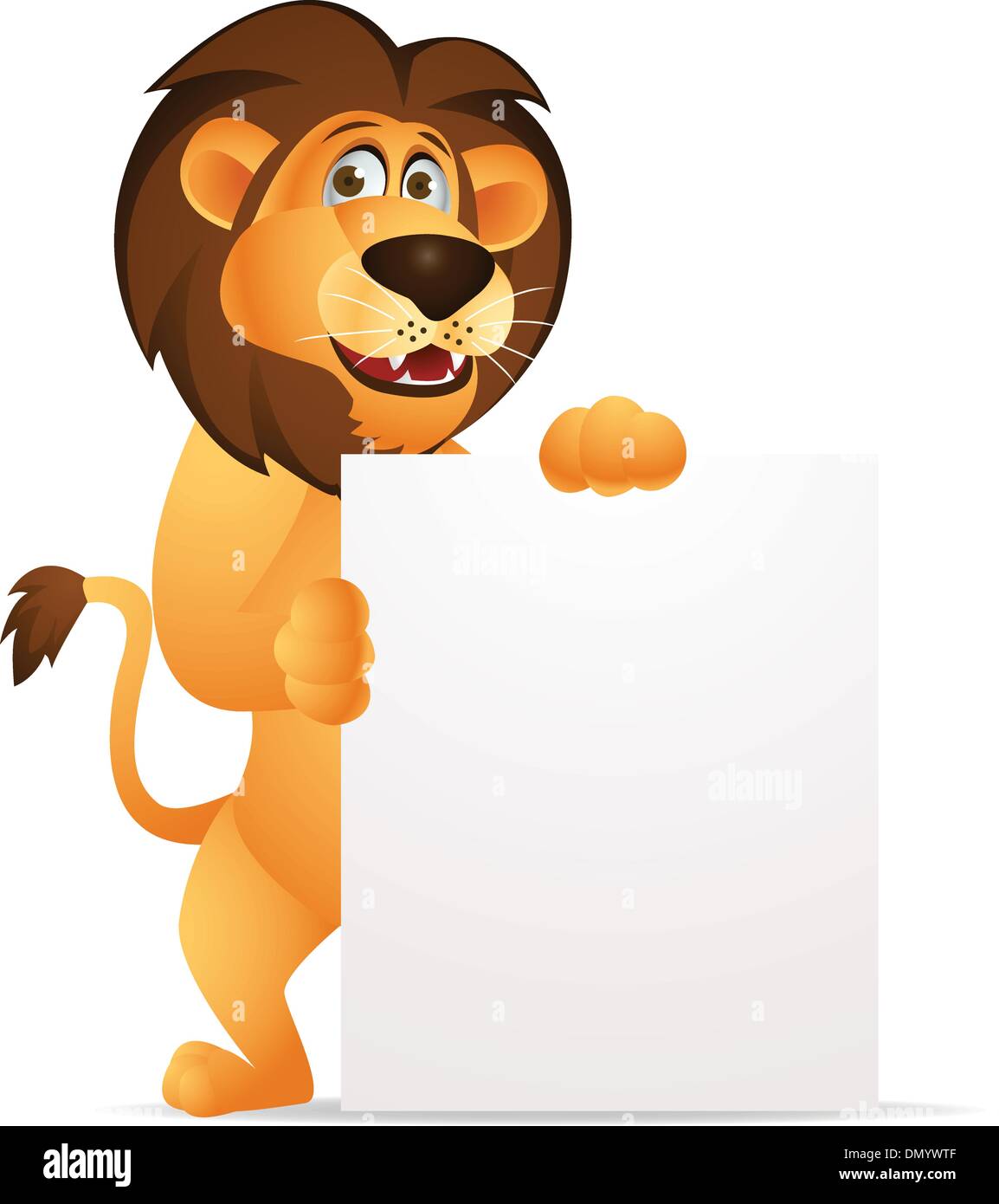Funny lion cartoon with blank sign Stock Vector Image & Art - Alamy