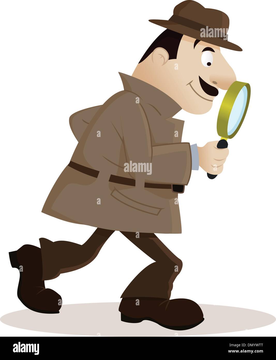 Detective With Magnifying Glass Stock Vector Image Art Alamy