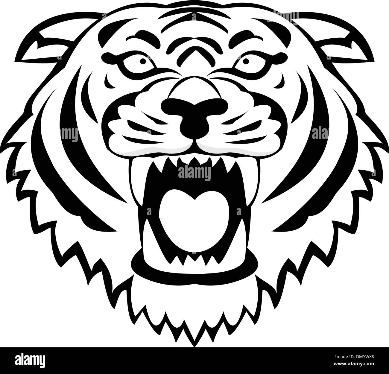 Tattoo Design Tiger With Flowers Digital Download - Etsy