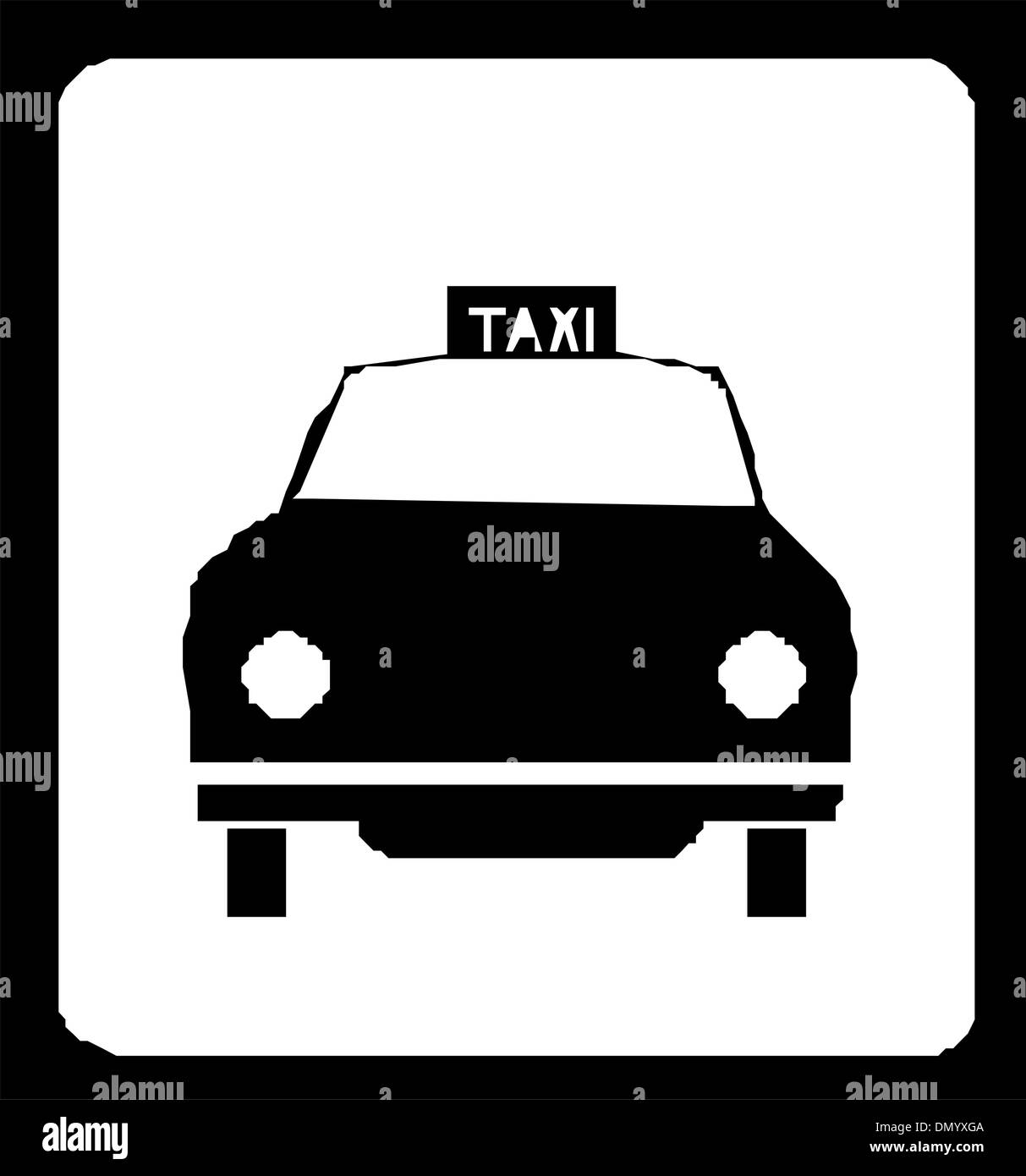 Black taxi and silhouette Stock Vector