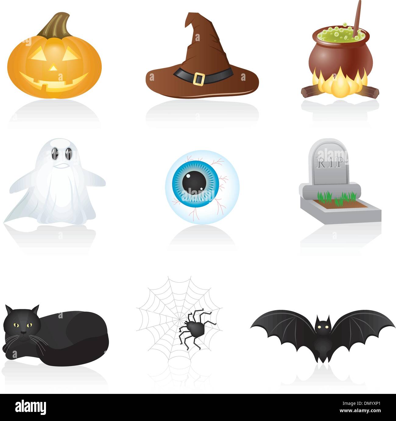 Icon set Halloween Stock Vector