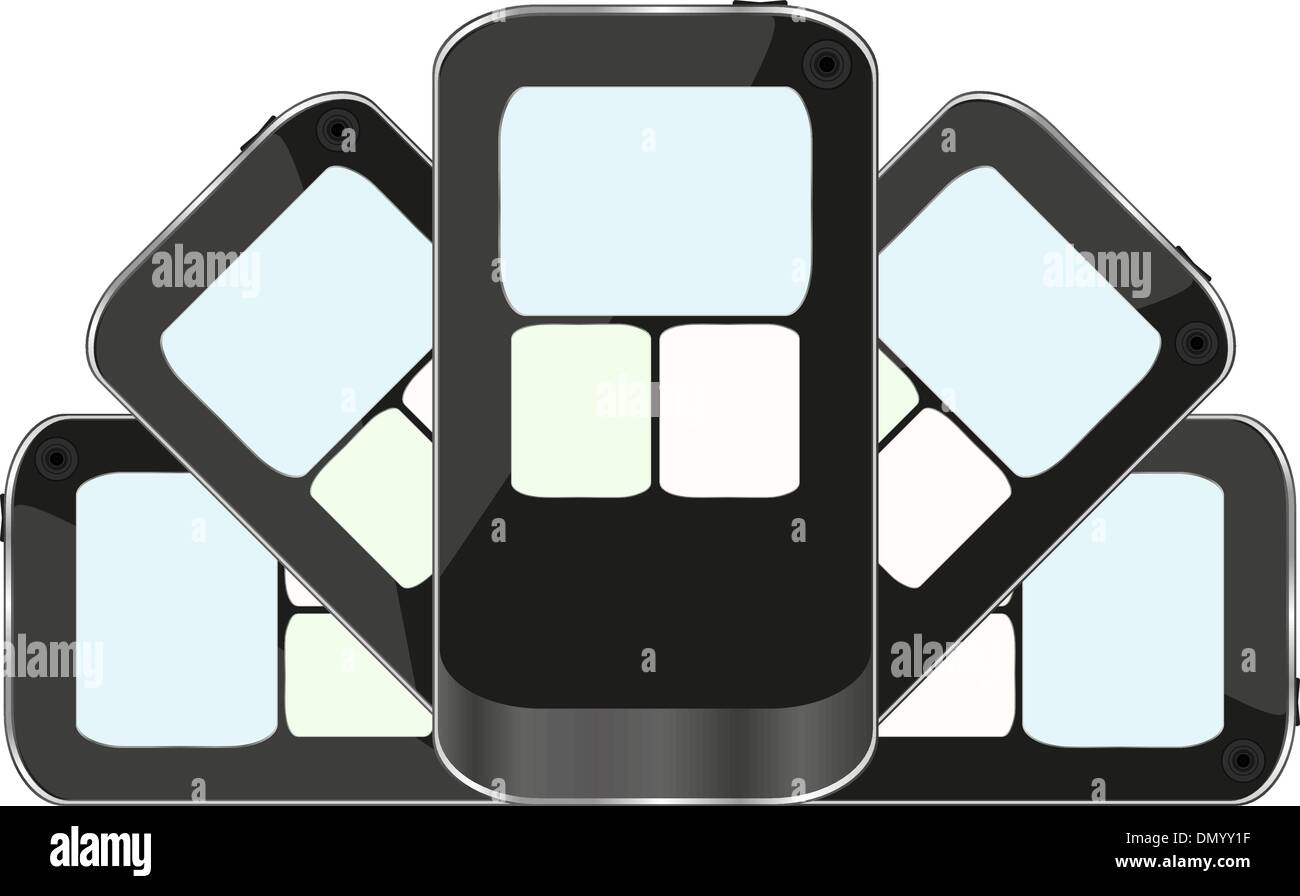 black smart phone isolated on white background Stock Vector Image & Art ...
