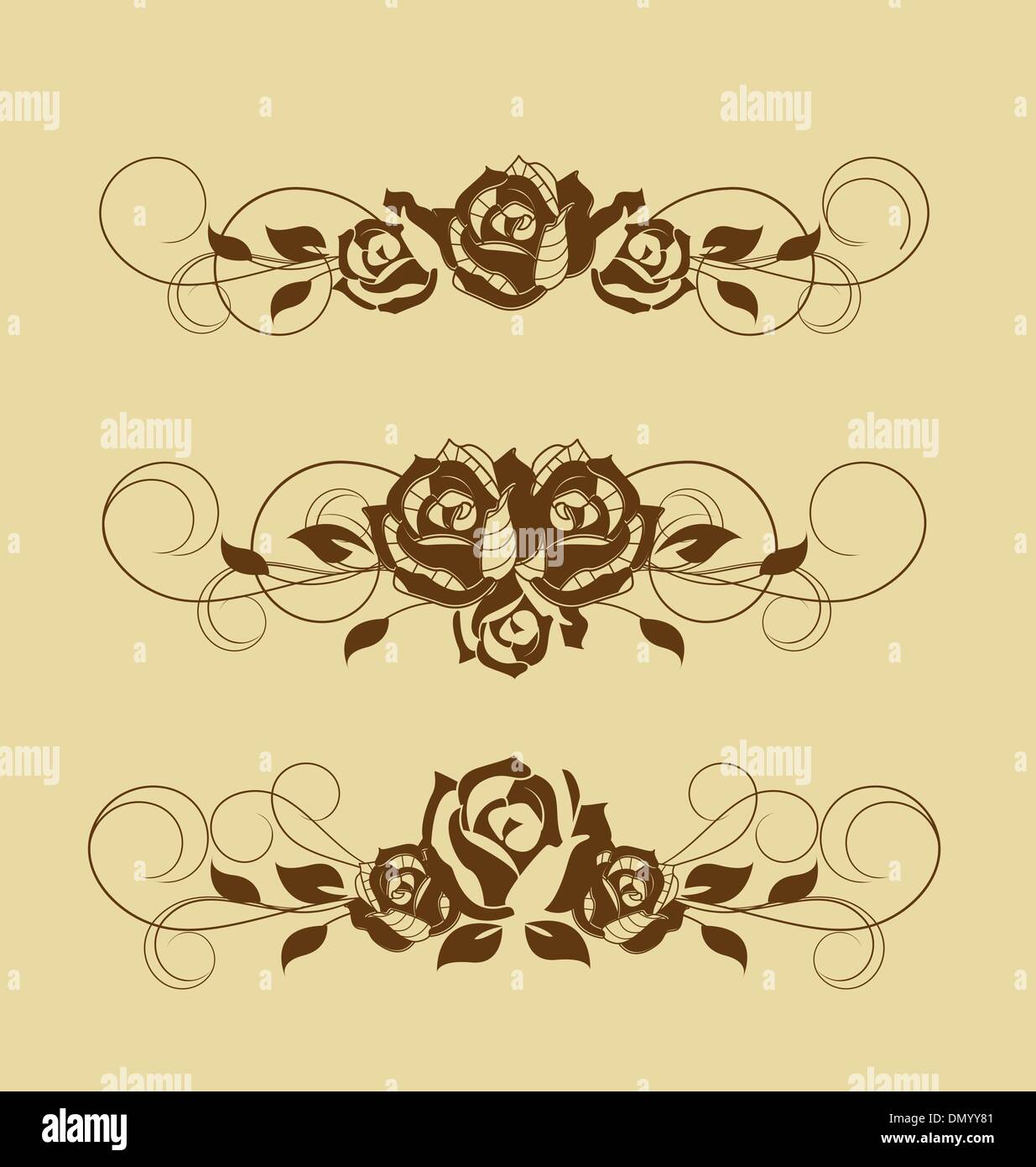 Straight Roses Layout Roses with a Stock Vector Images - Alamy