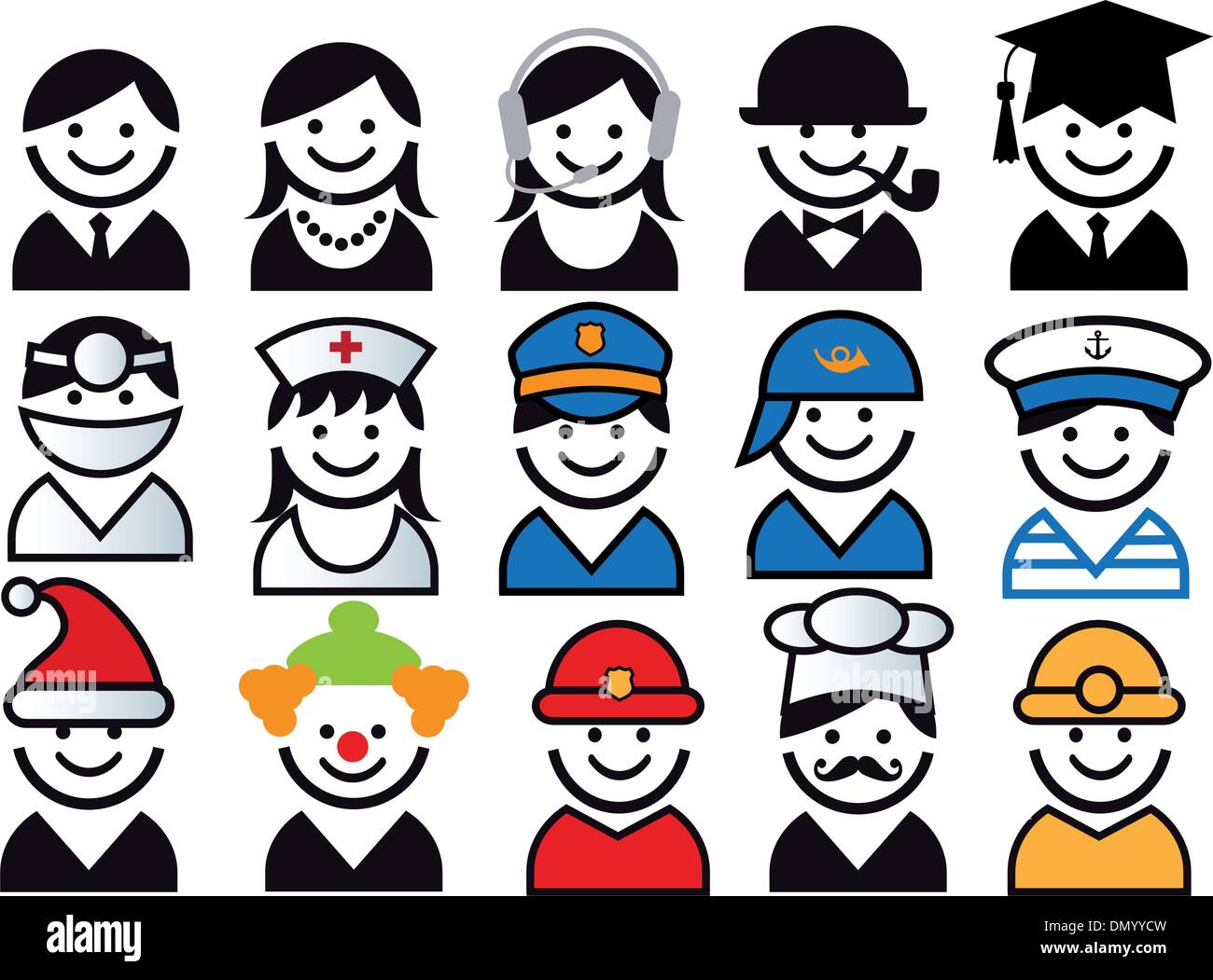 profession vector people icon set Stock Vector