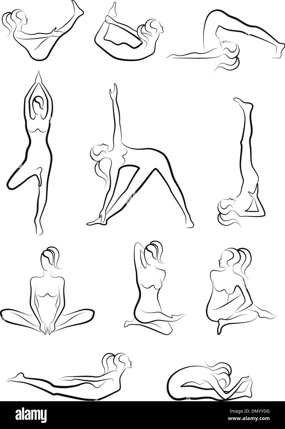 Yoga sketch icon set. Stock Vector by ©VisualGeneration 121574536