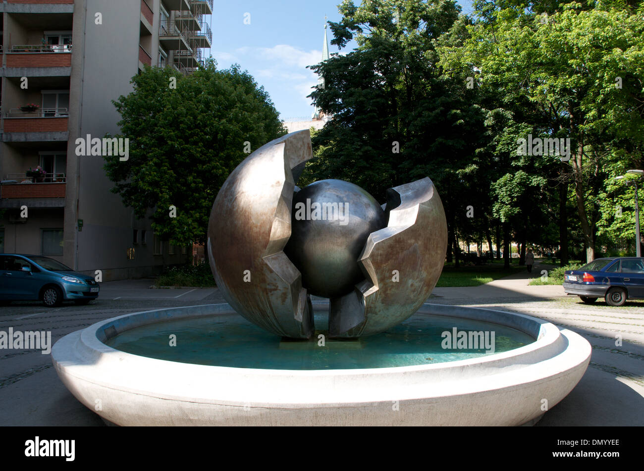 Modernist fountain in Ljubljana, the capital of Slovenia Stock Photo