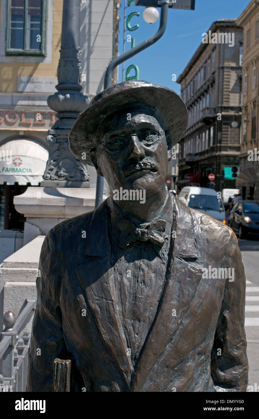 Statue of Irish writer James Joyce in Trieste, Italy. Stock Photo