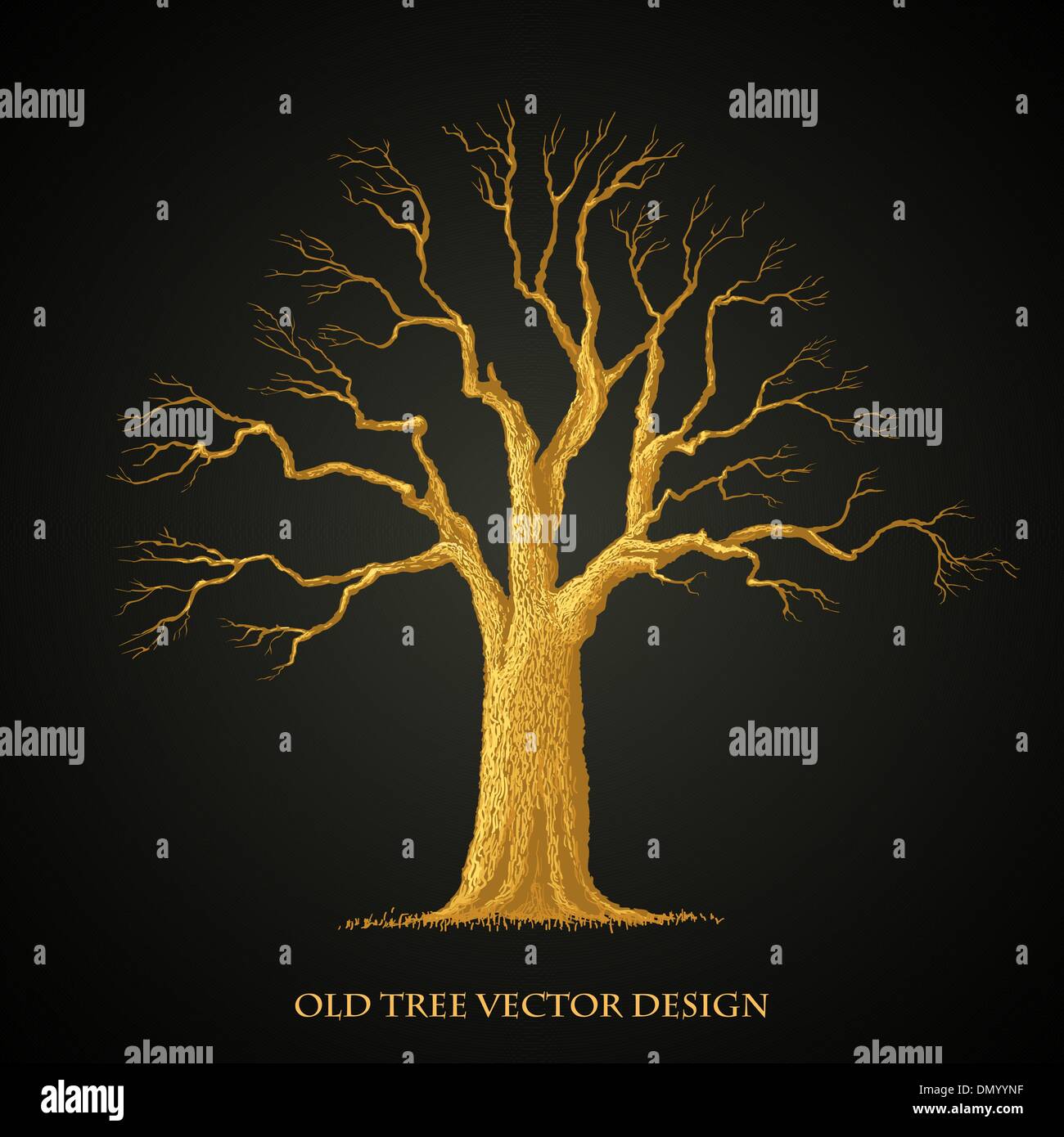 Vintage oak tree illustration Stock Vector Images - Alamy