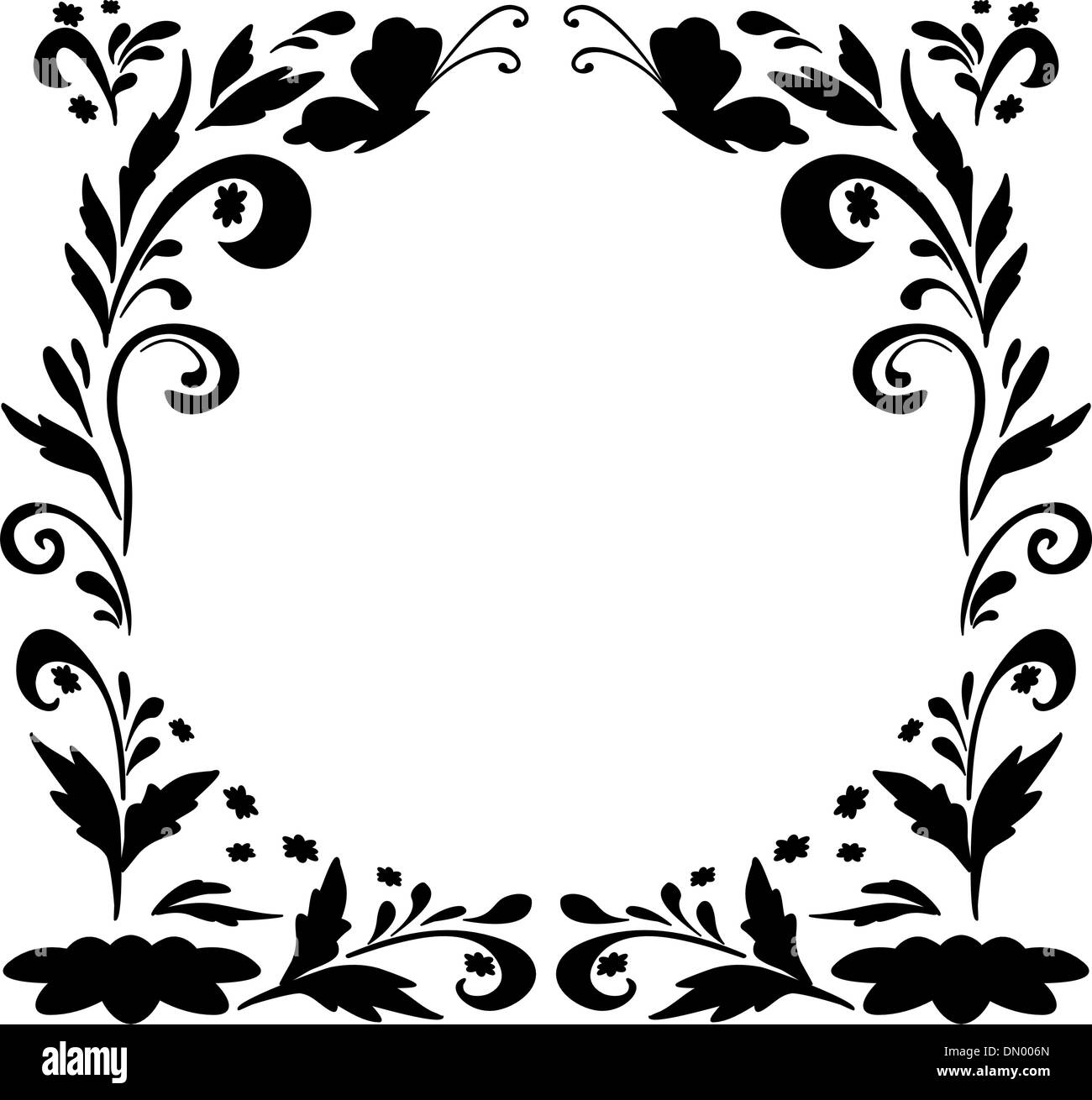 Abstract floral background, silhouettes Stock Vector Image & Art - Alamy
