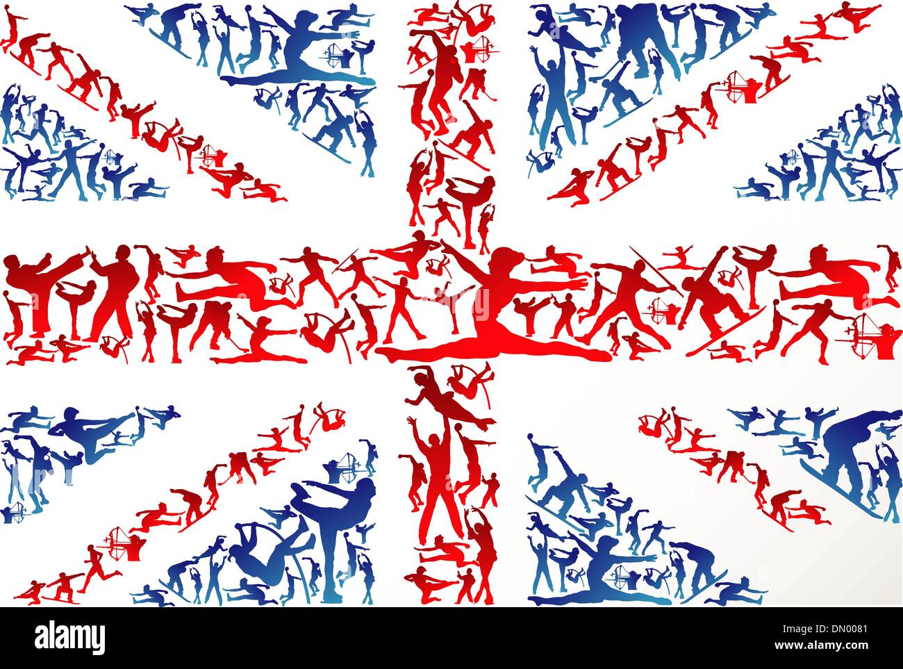 Sports silhouettes UK flag Stock Vector Image & Art Alamy
