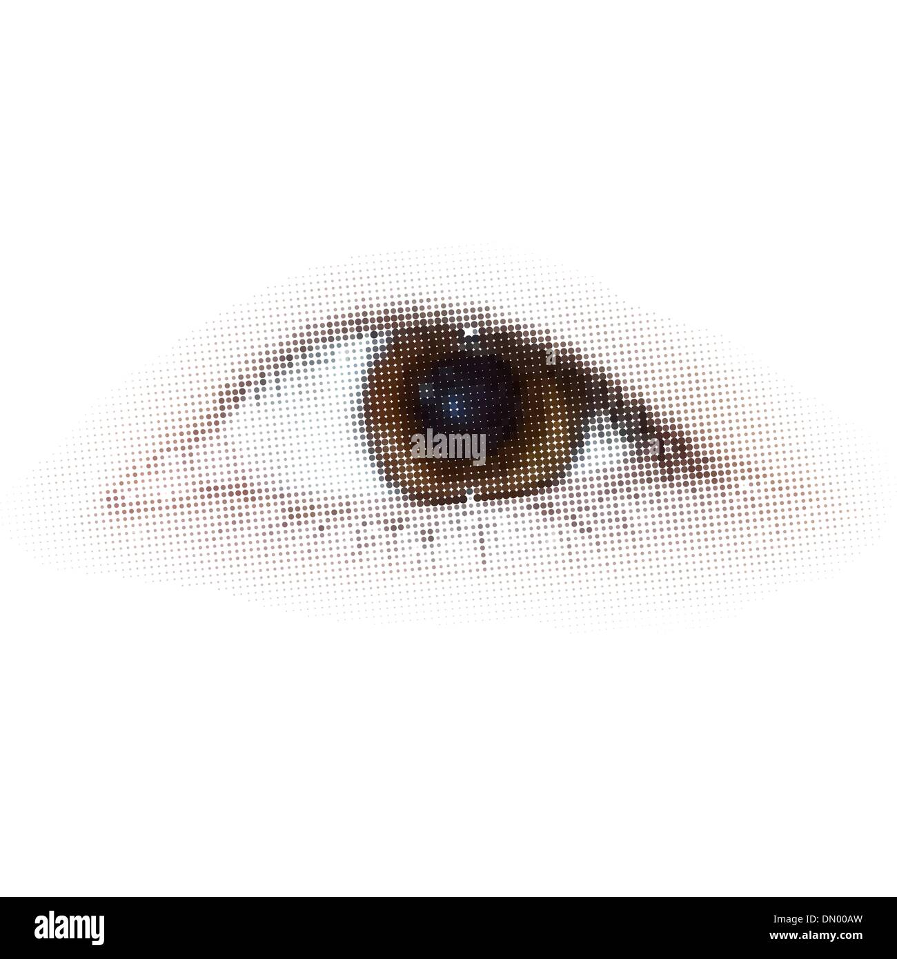 Human halftone dots eye. EPS 8 Stock Vector