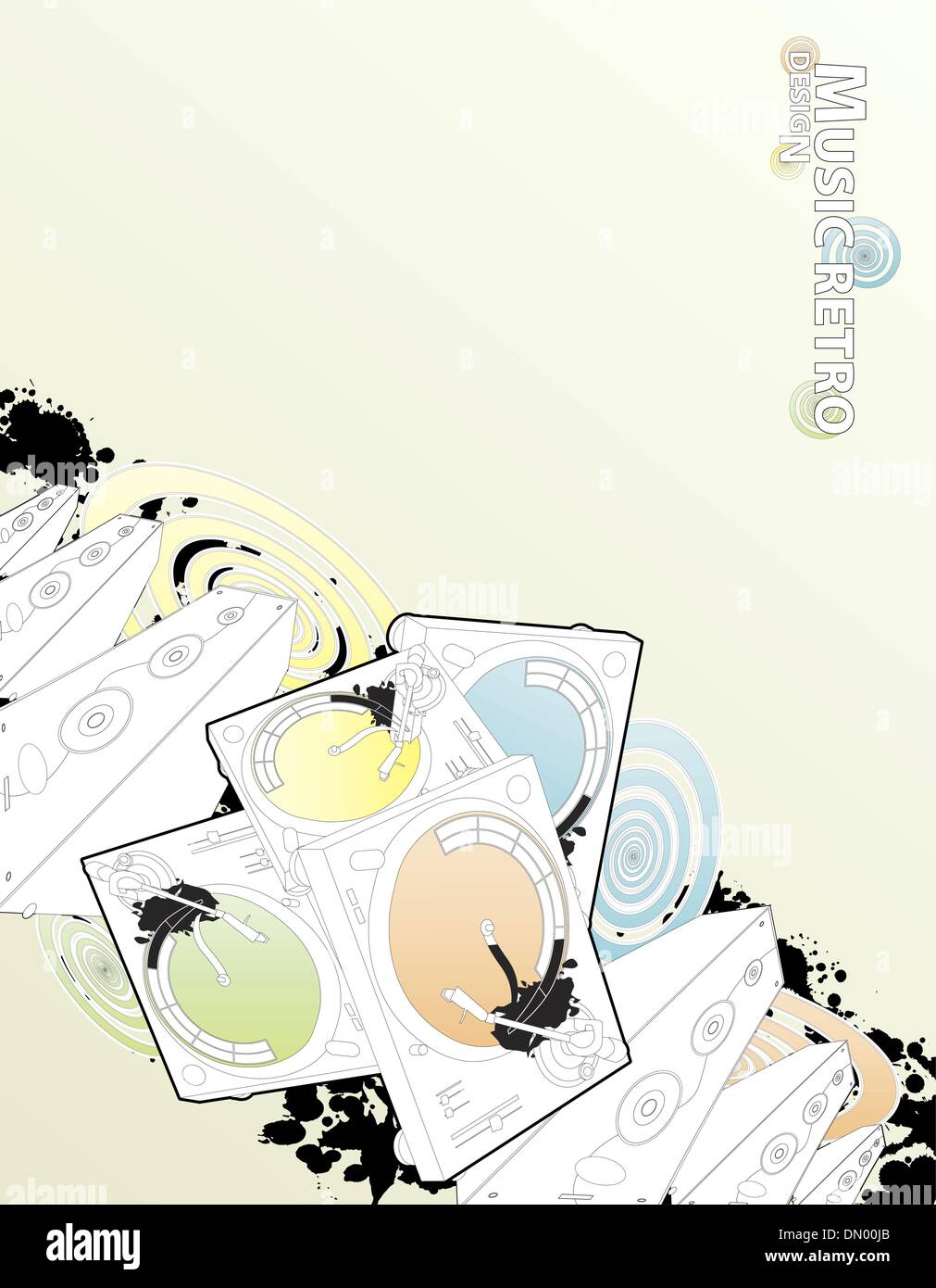 Retro music mild colors background Stock Vector Image & Art Alamy